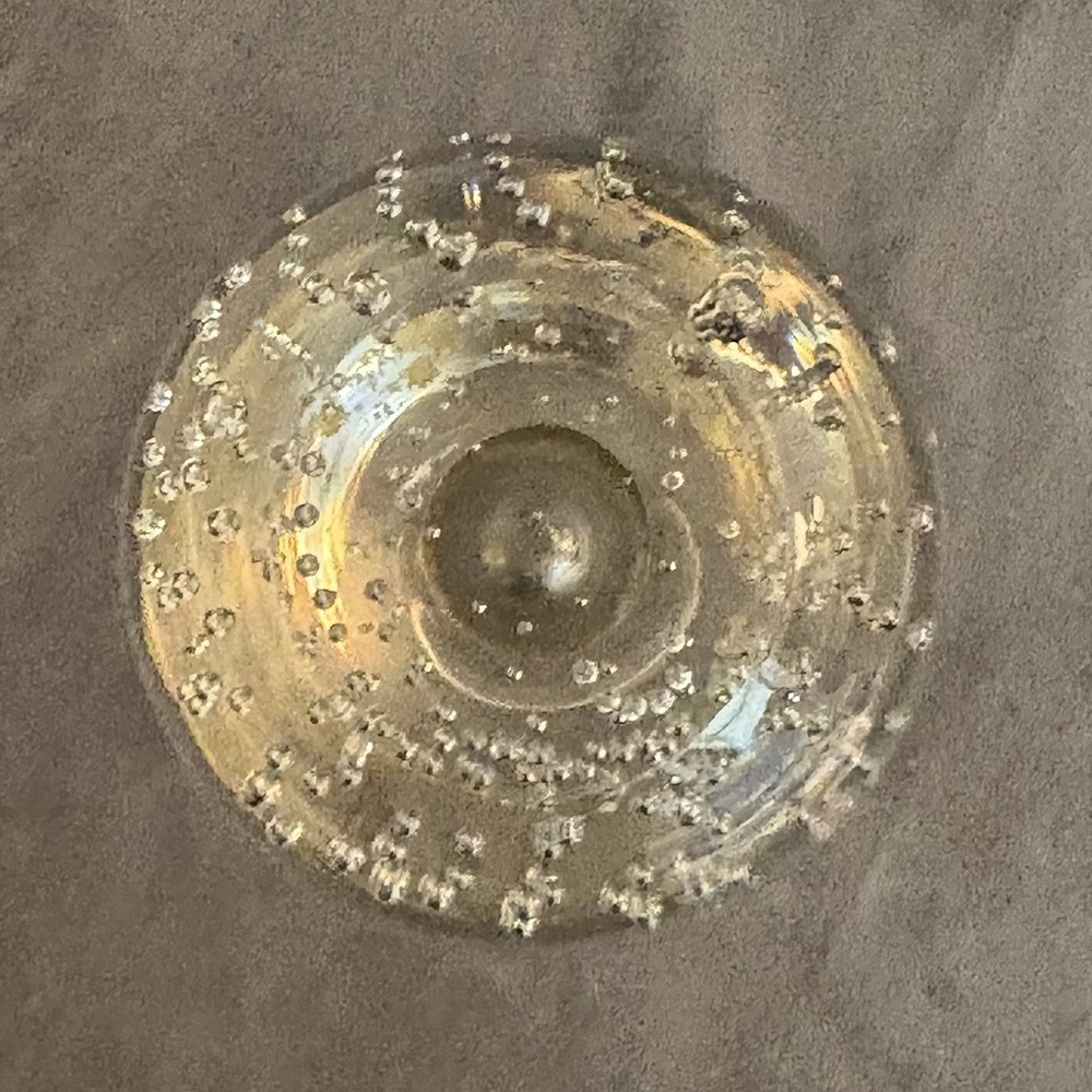 Vintage MCM Clear Art‎ Glass Bud Vase Bullicante Bubble Base Murano Style 10" - Picture 5 of 5